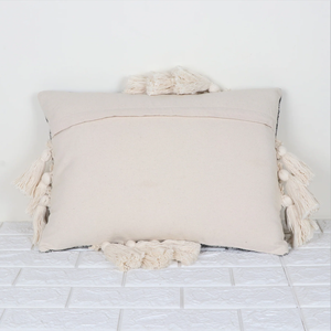 Hand Tufted Texture Boho Black and Ivory Cushion Cover Handmade Decorative <b>Pillow</b> <b>Case</b> for Sofa Bedroom Living Room Home Decor - Product Image 4