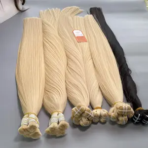 Unprocessed Soft Smooth Blonde Color Straight Bulk 100% Virgin Remy Raw Vietnamese Hair With Wholesale