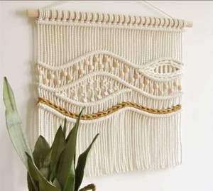 Grand macramé bohème Tenture murale en coton tissé à la main pour la maison pour la décoration du salon et de la chambre à coucher - Product Image 5