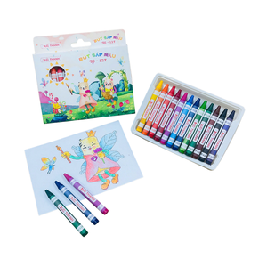 Crayons de 12 couleurs avec logo personnalisé, crayons non toxiques, vente en gros, ensemble de peinture artistique respectueux de l'environnement pour enfants - Product Image 1