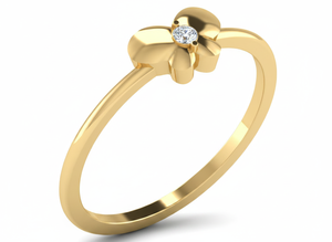 HandMade Custom Design 10k <b>Gold</b> Minimalist butterfly Ring <b>Manufacturer</b> VVS1 Lab Grown Diamond Stacking Ring for Women - Product Image 1