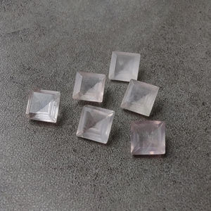Cuarzo Rosa Facetado, Corte Cuadrado, Gema Natural Rosa, Calibrada, para Joyería - Product Image 3