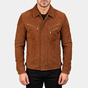 Custom suede <b>jackets</b> bulk order for fashion brands wholesale soft suede leather <b>jacket</b> <b>lined</b> low MOQ - Product Image 3