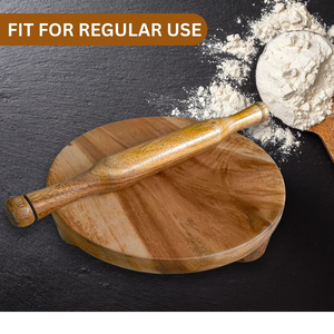 Ensemble Chakla Belan en bois avec support, planche à faire des roti et chapati, et rouleau à pâtisserie en bois fait main pour la pâte à pizza et la pâtisserie maison - Product Image 6