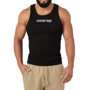 Custom Personalized Printing Men's Gym Tank Top Muscle Sleeveless Running Quick Dry Breathable Spandex/Cotton - Product Image 5