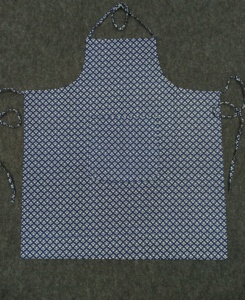Classic <b>Bib</b> <b>Apron</b> Cotton Woven Blue White Pattern Machine Washable Daily Cooking Use - Product Image 1