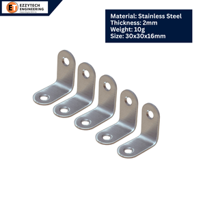 Soporte en Forma de L de Acero Metálico Pulido de 30x30x16mm y 2mm de Espesor, Corte Láser CNC de Precisión para Aplicaciones Industriales - Product Image 2