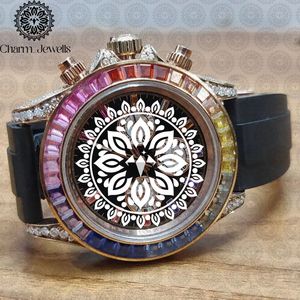 Reloj de Lujo para Hombre Charm, de Acero Inoxidable, Caja de 40 mm, Movimiento Mecánico, Fecha Automática, Detalles de Diamantes, Correa con Botón de Presión y Cierre Oculto - Product Image 4