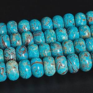 Cuentas sueltas de jaspe verde azulado en forma de rondelle para la fabricación de joyas, pulseras, collares y manualidades. - Product Image 5