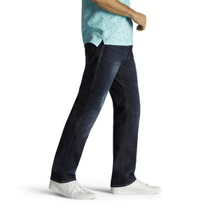 Low Price <b>Men</b> Jeans 7 Pockets Dark Washed Summer Cotton Spandex <b>Stretchy</b> Denim Breathable Jeans Pants Blue Color All Size - Product Image 2