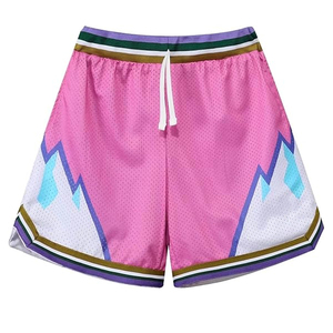 Shorts de basketball personnalisés pour hommes – Vente en gros, maille épaisse, motif montagne, cordon de serrage, gravure laser - Product Image 5