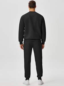 Ensemble de survêtement décontracté pour homme, 2 pièces, sweat-shirt à col rond et pantalon de jogging matelassé - Product Image 3