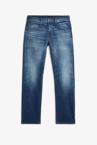 Jean pour homme en mélange coton élasthanne de haute qualité, coupe droite, délavage moyen, respirant, décontracté, personnalisable - Product Image 2