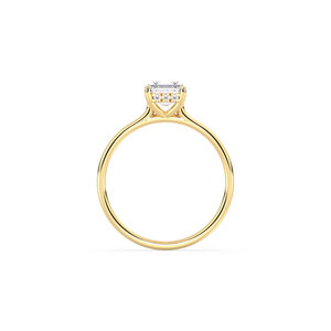 Anillo de compromiso de diamantes cultivados en laboratorio REYES Custom HPHT CVD, regalo de boda, anillo solitario con halo oculto de oro amarillo macizo de 14 quilates para mujer - Product Image 5