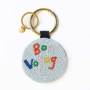 Eco-Friendly Handmade Fashion Embroidery <b>Keyring</b> with Traditional Beading Keychain - Product Image 1