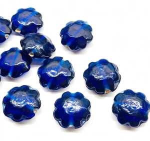 Perles en verre soufflé à la main, rondes et en forme de fleur, à pois, pour la création de bijoux DIY - Product Image 2