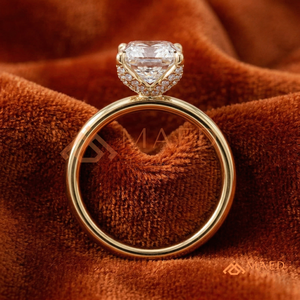 14K/18K Gold Round Cut Solitaire Engagement Ring with Twisted Vine Design & Accent <b>Stones</b> | Luxury Wedding Jewelry for Women - Product Image 3