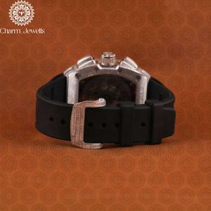 Reloj Mecánico Rectangular de Acero Inoxidable de Lujo Charm_Jewells, 43 mm, Analógico, Cristal de Zafiro, Correa de Goma, Moda Masculina - Product Image 3
