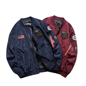 custom Hot Sales Men's Coated High Street Bomber Jacket Big Size <b>Canvas</b> <b>Plain</b> Dyed Waterproof Windproof Winter Motorcycle - Product Image 4
