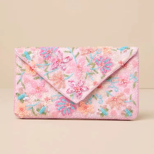 Pochette artisanale en perles de coton avec broderie style ange pour soirée - Product Image 3