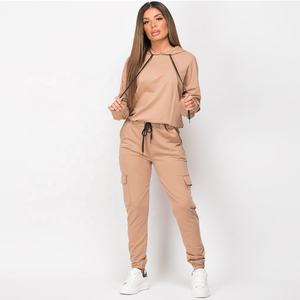 PIHA SPORTS Ensemble de survêtement polaire écologique à séchage rapide pour femme, sweat-shirt à rayures à manches longues et hoodie + pantalon, 2 pièces, 4 Coolers - Product Image 6