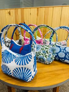 Bolso de hombro acolchado de algodón floral, bolso de mano reutilizable, ecológico, suave y acolchado, bolso tote para mujer, impresión personalizada, logotipo personalizado, venta al por mayor - Product Image 6