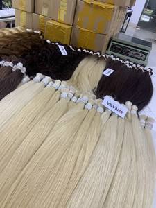 Prix de gros Extensions de cheveux en vrac Cheveux humains Double noyade 100 grammes Couleurs claires 28 pouces - Product Image 4