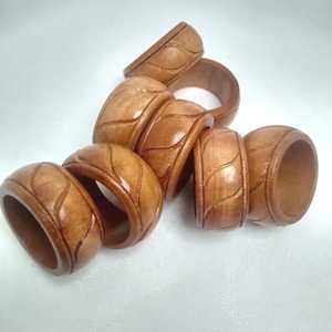 Premium Walnut Wooden Napkin Ring Collection for Elegant <b>Party</b> <b>Table</b> Settings Luxury Decorative Dining Accessories - Product Image 2