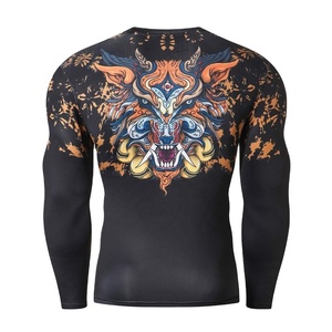 Rashguard MMA à manches longues personnalisé de qualité supérieure pour hommes, vêtement de compression élégant pour l'entraînement en salle de sport en hiver - FTI-RG-004 - Product Image 2