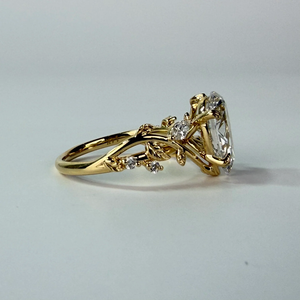 2 CT 14k Yellow <b>Gold</b> Rhodium Plated F VS1 Lab Pear Cut Diamond Engagement Anniversary Luxury <b>Cocktail</b> <b>Ring</b> - Product Image 4