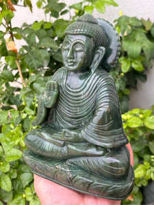 Colombian Jade Buddha <b>Statue</b> | Hand Carved Natural Jade Meditation Idol | Gemstone Buddha Home Decor | Wholesale Supplier - Product Image 3