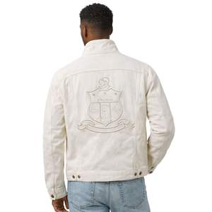 Veste en jean ton sur ton avec armoiries Kappa Alpha Psi, vêtement de fraternité grecque au design classique, confort premium et coupe élégante - Product Image 2