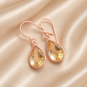 Citrine Pear Cut Drop <b>Earrings</b> 925 Sterling Silver Rose Gold Yellow Gold Plated Artisan Boho Statement Jewelry for Women Fashion - Product Image 4