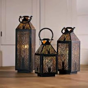Linterna de metal y vidrio de lujo, linternas de hierro para decoración del hogar para bodas y Navidad - Product Image 3
