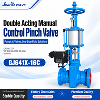 Vanne à pince pneumatique à double action à commande manuelle avec manchon en caoutchouc, vanne à pince à bride pour boues, vanne à pince pneumatique industrielle pour pipeline