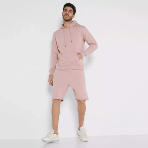 Conjunto de Sudadera con Capucha y Pantalones Cortos Personalizados para Hombre, de Alta Calidad, 100% Algodón Orgánico, Conjuntos Deportivos para Hombre - Product Image 6