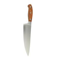 Couteau de chef UM STEEL en acier damas fait main, lame en acier inoxydable 440C, manche en bois, 7 pouces, étui en cuir, finition haute brillance