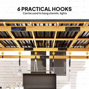 Gazebo in Legno per Barbecue, Elegante Tettoia e Pergola per Intrattenimento all'Aperto - Product Image 4