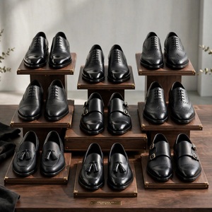 Chaussures en cuir véritable de qualité supérieure pour hommes, couleur unie, respirantes, dessus en cuir véritable, semelle en caoutchouc. - Product Image 3