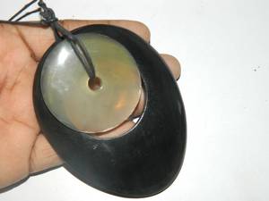 สร้อยคอจี้เขาควายตัวใหญ่แล็กเกอร์เครื่องประดับดีไซน์เนอร์ - Product Image 4