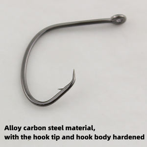 Hameçon de pêche avec œillet tubulaire, tige longue, pointe décalée, barbelé, pour la pêche aux leurres en eau douce et salée par zuol - Product Image 3