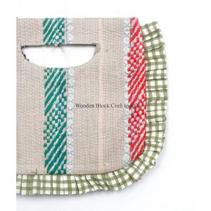 Luxury Trendy Classic Kantha messenger Bag Handmade Mixed Colors Magnetic Closure Ruffles Landscape Pattern Lightweight Foldable - Product Image 2