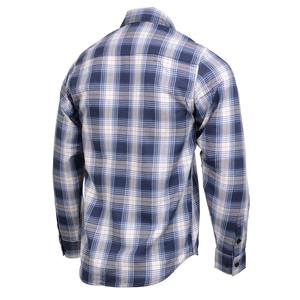 Low MOQ Competitive Price Premium <b>Blue</b> Plaid <b>Flannel</b> <b>Shirt</b> Custom Cotton Button Down Casual Workwear <b>Shirt</b> Wholesale Supplier - Product Image 2