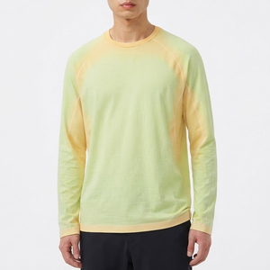 Men's High Street Gradient Color <b>Raglan</b> <b>Sleeve</b> O-Neck Regular Fit Knitted Polyester/Spandex Casual <b>T</b>-<b>Shirt</b> UPF 50+ Protection - Product Image 2