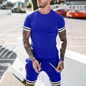 Men Casual <b>Set</b> Manufacturer 2 Piece Cotton T Shirt Cargo Shorts Summer OEM ODM Bulk Supply - Product Image 2