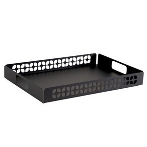 Bandeja Rectangular Negra para Servir con Patrón Geométrico y Asas para Uso Residencial - Product Image 3