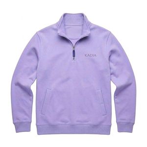 เสื้อสเวตเชิ้ตคอกลมแบบมีซิปครึ่งตัว ทรงโอเวอร์ไซส์ ระบายอากาศได้ดี ผลิตตามสั่งสำหรับผู้ชาย ผ้าฝ้ายฟลีซ 100% เสื้อฮู้ดแบบสวมหัว เสื้อแจ็คเก็ตฟลีซขายส่ง - Product Image 3