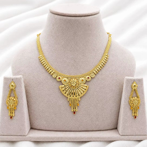 18K <b>Gold</b> Plated Brass Women's Necklace <b>Set</b> Engagement Anniversary Wedding Party Jewelry Earrings Micro Insert Trendy Lock - Product Image 1