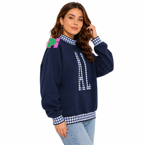 เสื้อสเวตเชิ้ตคอเต่า Alabama ลายตารางพร้อมตัวอักษรและลายริบบิ้น ปักลาย AL แบบกำหนดเอง เสื้อสเวตเชิ้ตคอเต่าสำหรับฤดูหนาว - Product Image 3