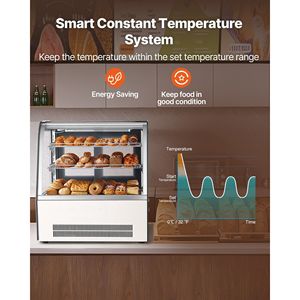 Vetrina Refrigerata Commerciale a 2 Ripiani da 4,2 Cu.Ft./105L per Pasticceria con Illuminazione LED - Product Image 4